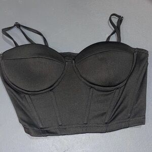 SHEIN Black Bustier Bra Top